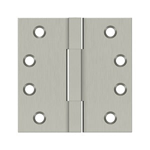 Solid brass square knuckle hinges 4"x4" in a 2 pack, ideal for durable door and cabinet installations.