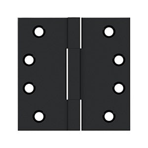 Solid brass square knuckle hinges 4"x4" in a 2 pack, ideal for durable door and cabinet installations.