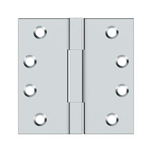 Solid brass square knuckle hinges 4"x4" in a 2 pack, ideal for durable door and cabinet installations.