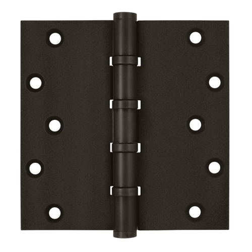 Commercial Ball Bearing Hinges - Deltana Commercial Ball Bearing 5" X 5" Square Corner 4 Ball Bearing Full Mortise Hinge - Solid Brass - 2 Pack
