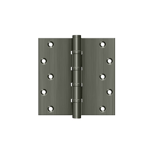 Solid brass commercial ball bearing hinge, 6"x6" square corner, full mortise design, available in multiple finishes, 2 pack.