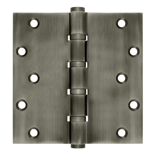 Commercial Ball Bearing Hinges - Deltana Commercial Ball Bearing 5" X 5" Square Corner 4 Ball Bearing Full Mortise Hinge - Solid Brass - 2 Pack