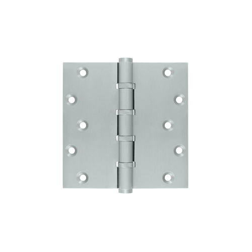 Commercial Ball Bearing Hinges - Deltana Commercial Ball Bearing 5" X 5" Square Corner 4 Ball Bearing Full Mortise Hinge - Solid Brass - 2 Pack