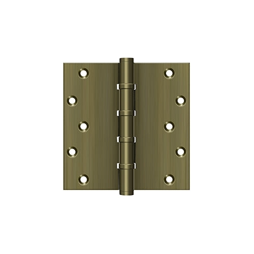 Solid brass commercial ball bearing hinge, 6"x6" square corner, full mortise design, available in multiple finishes, 2 pack.