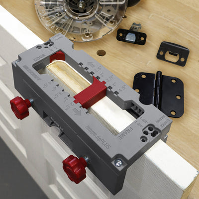 Door Hinge Jig - HingeJig PLUS - Self-Clamping Door and Frame Hinge, Latch, and Strike Plate Jig - Sold as Set