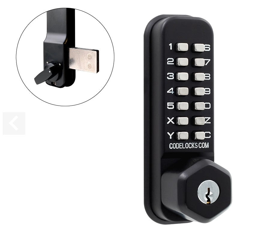 Gate Lock with Code - 200 Series - Mechanical Light Duty Deadbolt with Key Override - Multiple Finishes and Latch Types Available - Sold Individually