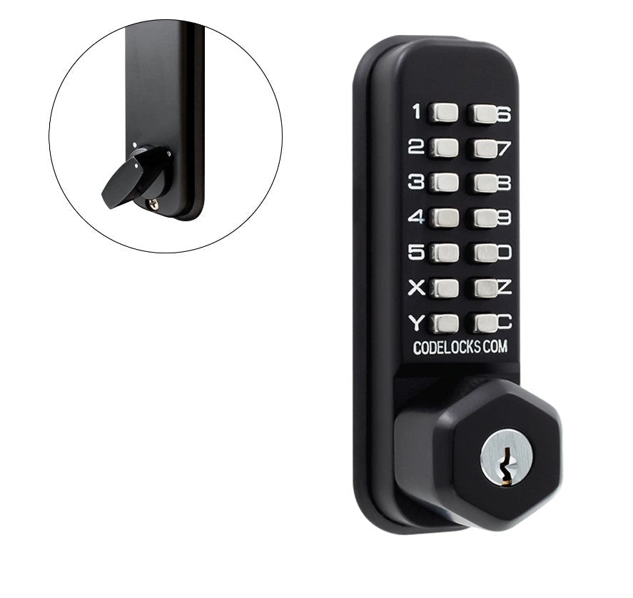 Gate Lock with Code - 200 Series - Mechanical Light Duty Deadbolt with Key Override - Multiple Finishes and Latch Types Available - Sold Individually