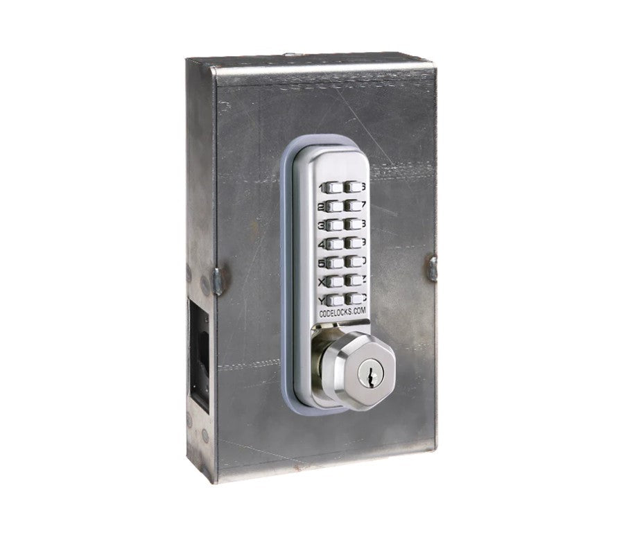Gate Lock with Code - 200 Series Steel Gate Box Kit - Mechanical Light Duty Deadbolt with Key Override - Multiple Finishes and Options Available - Sold as Kit