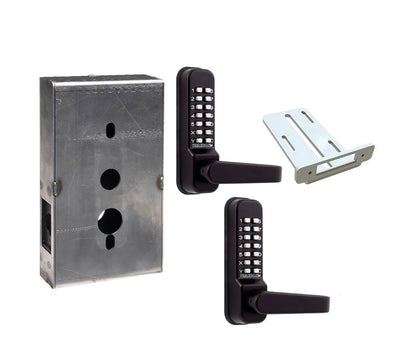 Gate Lock with Code - 400 Series Back to Back Steel Gate Box Kit - Mechanical Medium Duty Tubular Latchbolt - Multiple Finishes Available - Sold as Kit