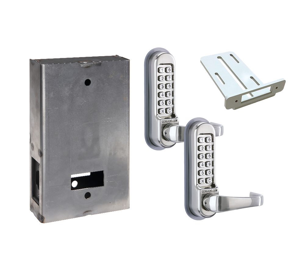 Gate Lock with Code - 500 Series Back to Back Steel Gate Box Kit - Mechanical Heavy Duty Tubular Latchbolt - Multiple Finishes Available - Sold as Kit