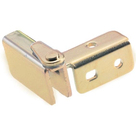 Polished brass side mount glass door hinges for wedge inset installation, sold in a convenient 2 pack.