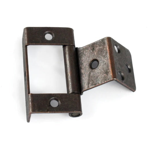 Bifold lid hinge in steel, non-mortise design, available in multiple sizes and finishes, sold individually.