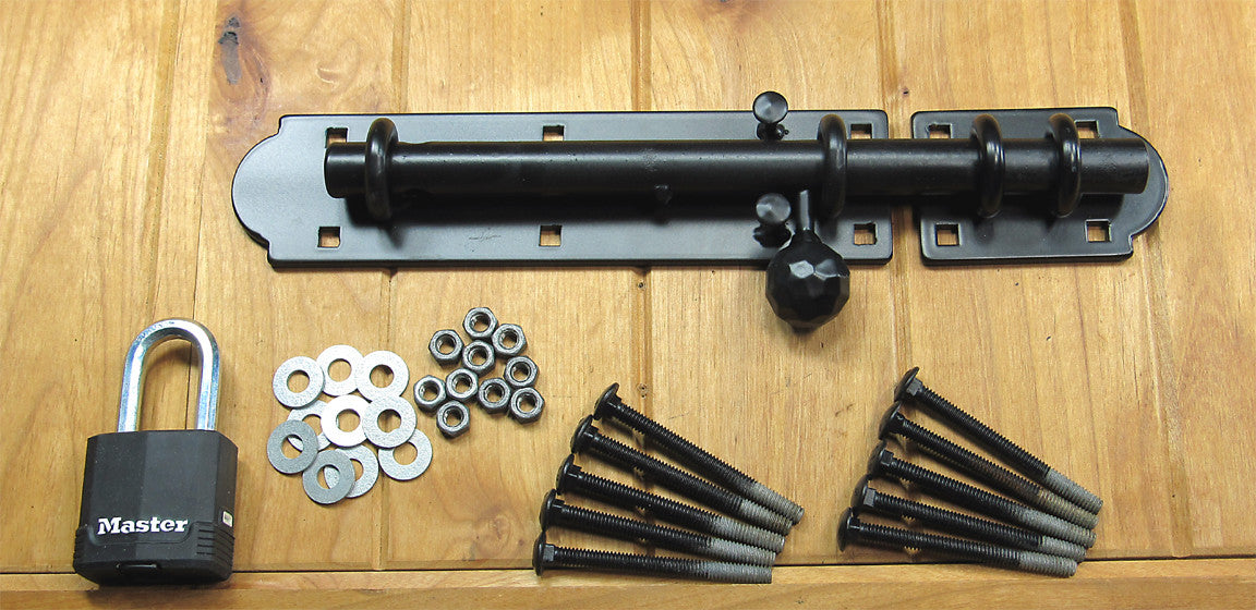 The "LOCKDOWN" Heavy Duty  Slide Bolt - double eyelet - with Lock