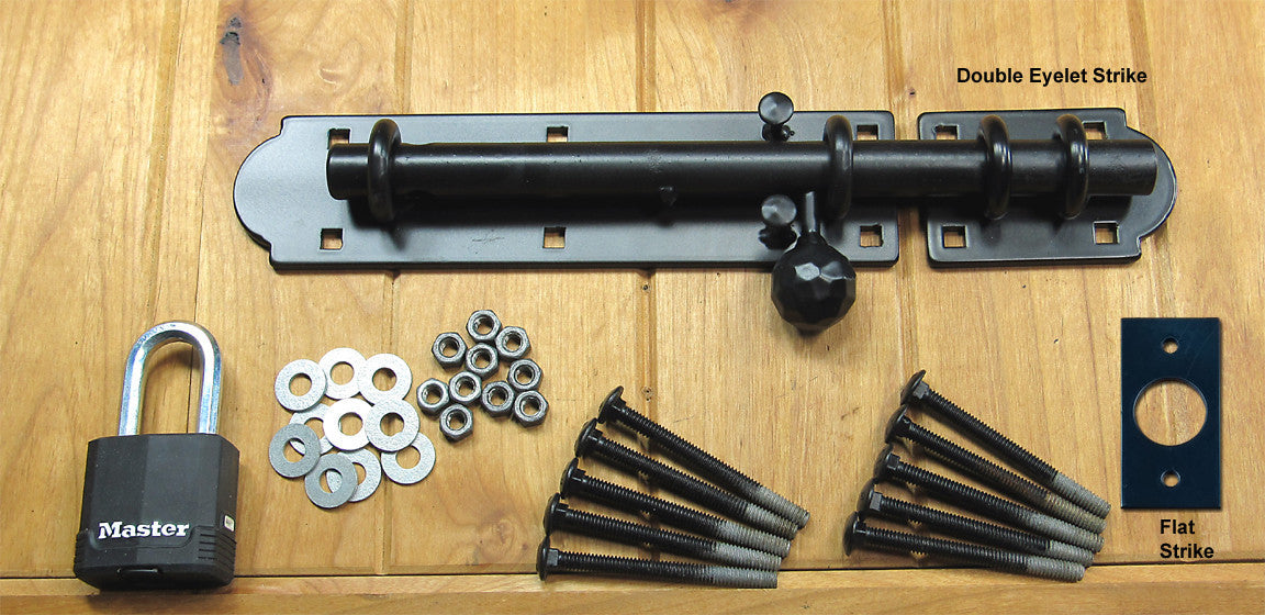 The "LOCKDOWN" Heavy Duty  Slide Bolt - double eyelet - with Lock