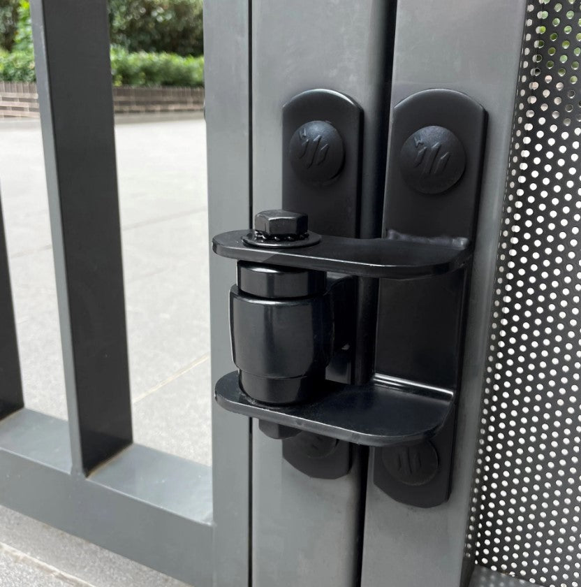 Bolt On Gate Hinges - Heavy Duty Face Mount Badass Gate Hinge - Bolt On - Steel - Opens To 180° - Black Powder Coat Finish - Up To 1,100 Lb - Sold Individually