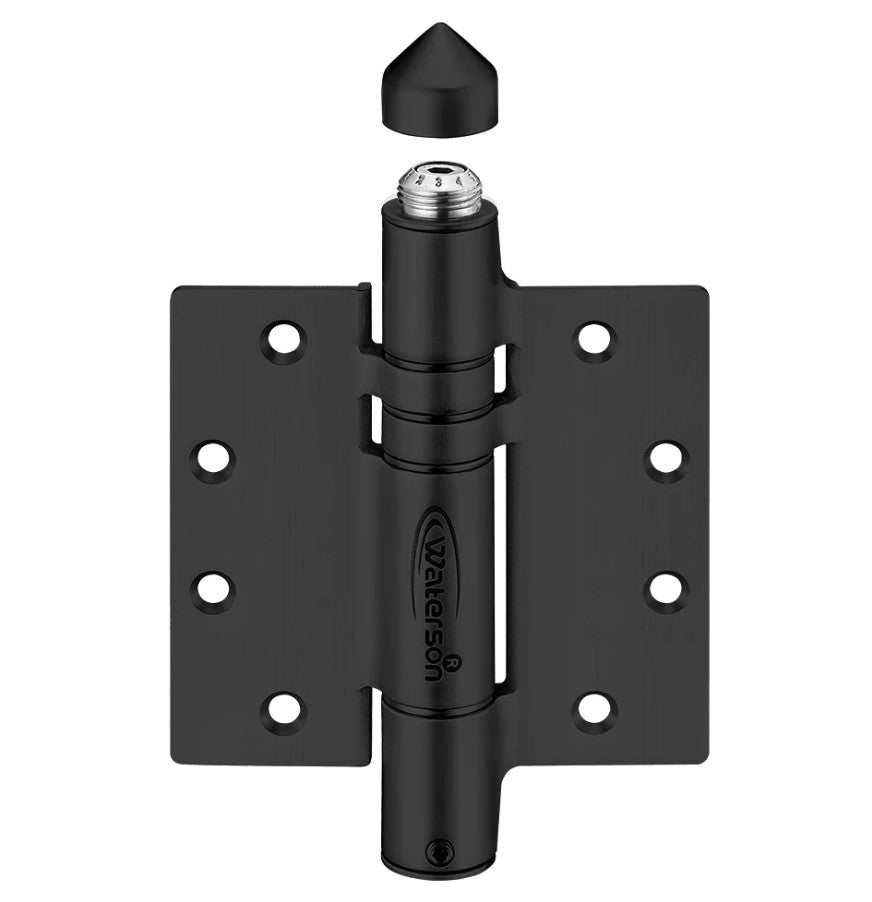 Adjustable Gate Spring - Heavy Duty Self-Closing Gate Spring Hinges / Gate Closer - 4-1/2" Inch X 4-1/2" Inch - Butt Hinge With Weather Cap - 304 Stainless Steel - For 1-3/4" Inch Thick Doors Up To 150 Lbs. - 2 Pack