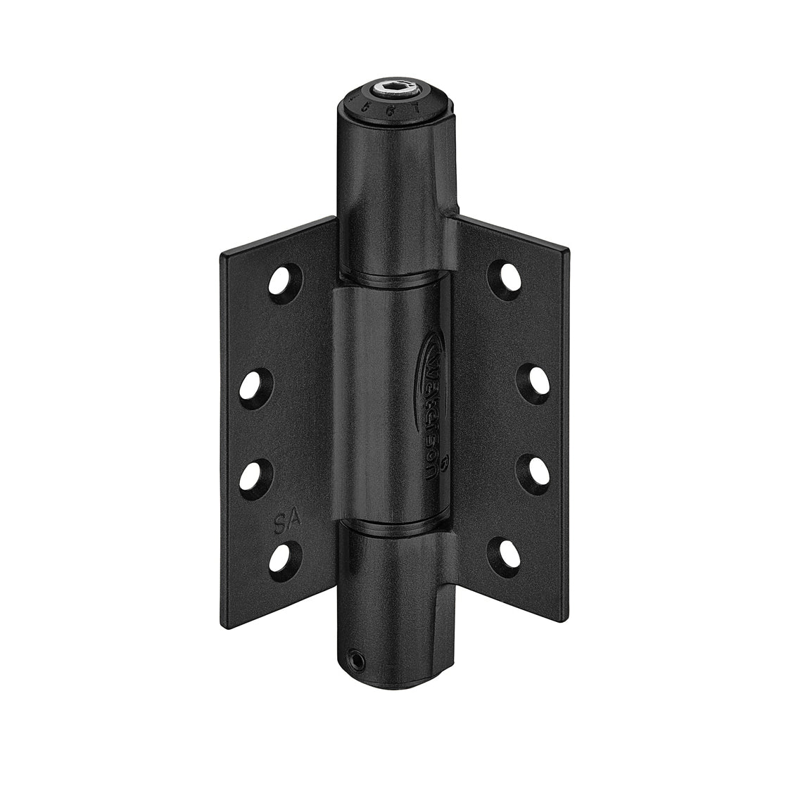 Heavy duty self-closing spring hinges in 4x4 inches, made of 304 stainless steel for doors up to 260 lbs.
