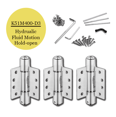 Heavy Duty Self-Closing Spring Hinges / Door Closers - 4" Inch x 4" Inch - Full Mortise  - 304 Stainless Steel - For 1-3/8" Inch Thick Doors up to 260 lbs. - 3 Pack