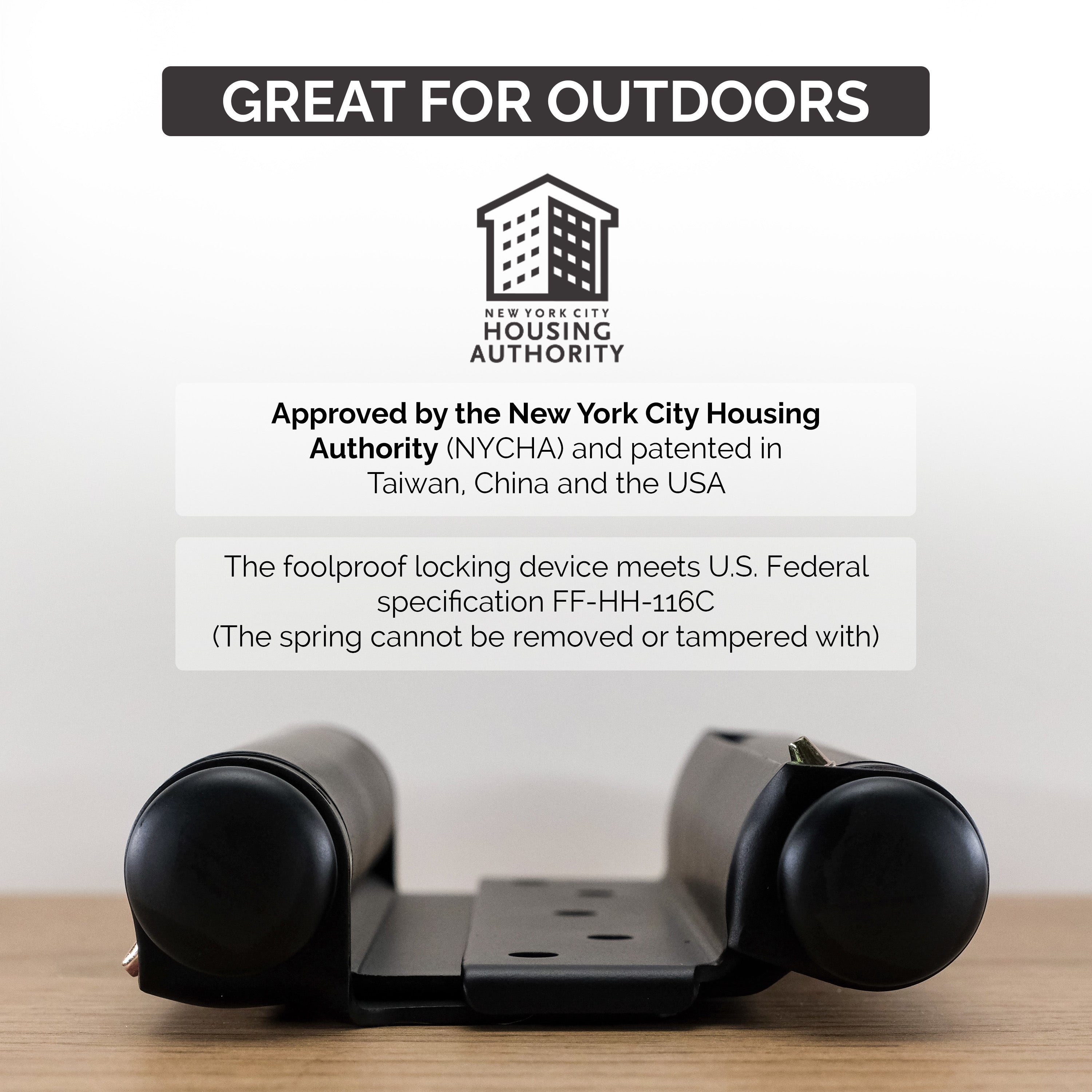 Zinc adjustable double action spring hinges, 3 to 6 inches, ideal for outdoor use and approved by NYC Housing Authority.