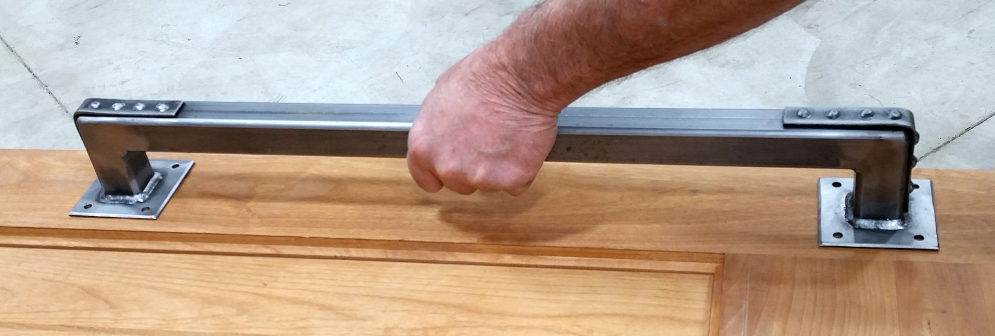 Barn Door Handle Pull - Industrial Style with Studded Bracket Ends - 24" Inch - Multiple Finishes Available - Sold Individually