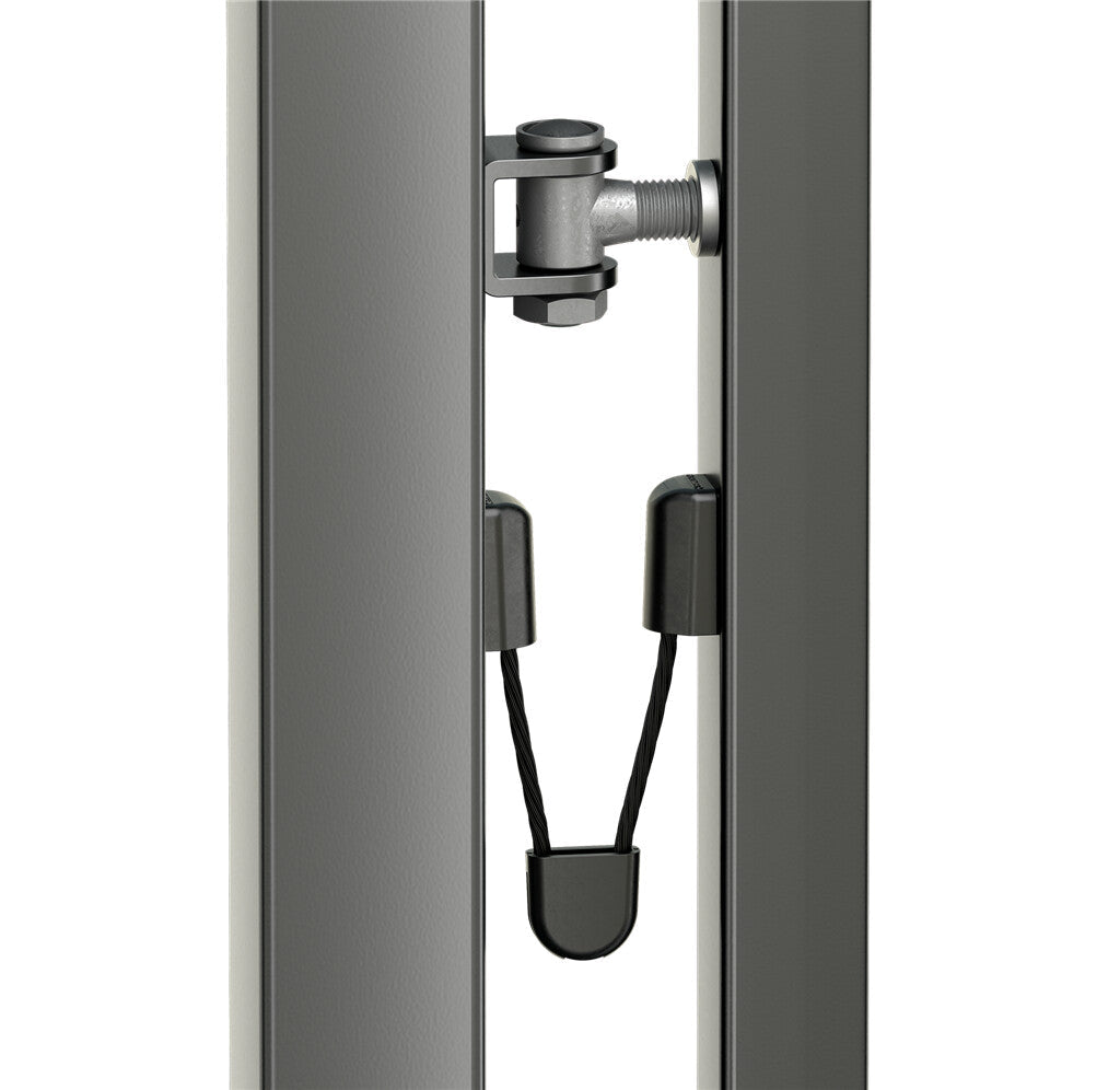 Locinox B-Safe gate safety device prevents detached gates from falling, suitable for gates up to 1,100 lbs.