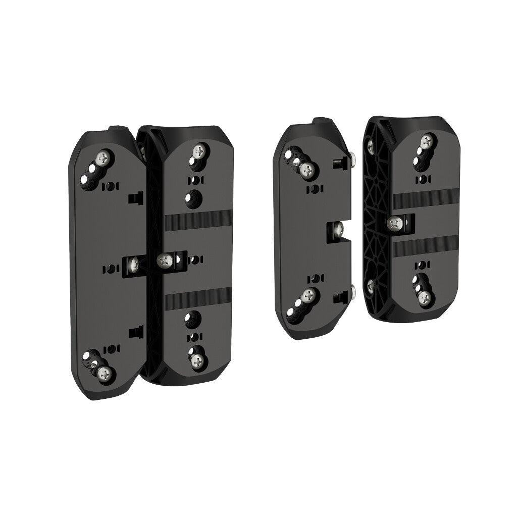 Locinox Chain Link Bracket set for Caracal gate closer, designed for round chain link fences, includes Serval hinge brackets.