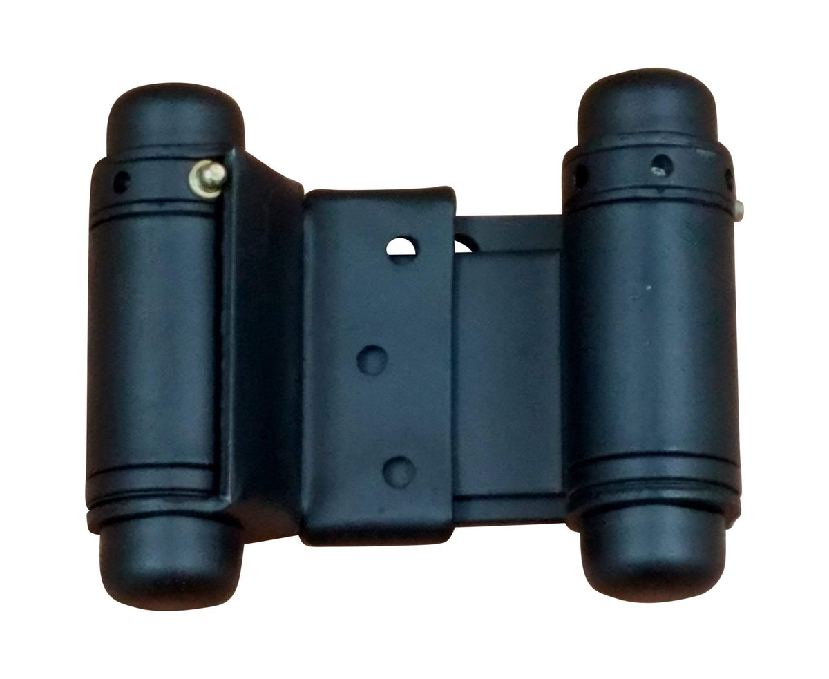 Double Action Spring Hinges - Clearance  Double Acting Spring Hinges - Adjustable - Matte Black - 2 Inches To 6 Inches
