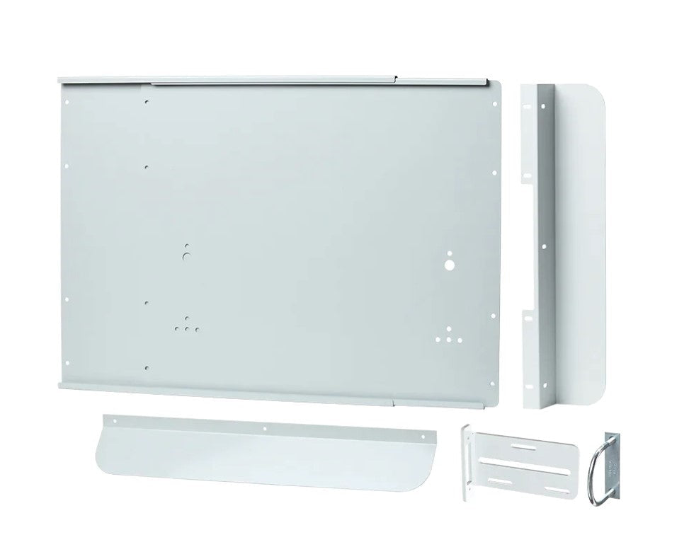 Outdoor panic bars for gates in brushed finish, 5500 Series Smart Panic Hardware Kit, sold as a complete kit.
