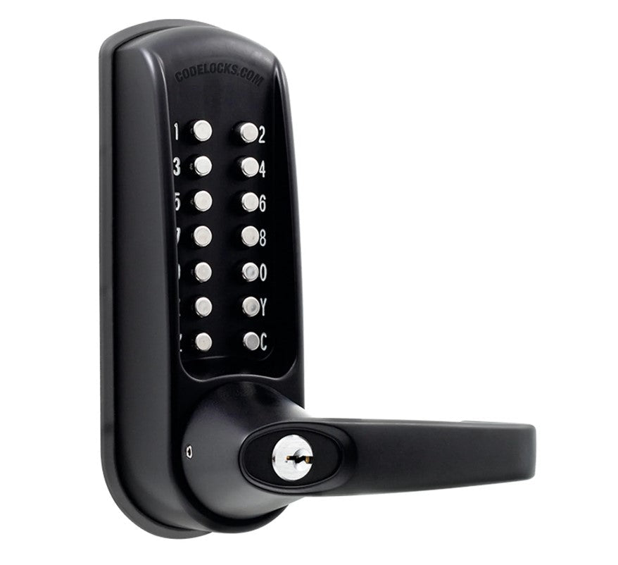 Heavy duty outdoor panic bar access kit for gates, featuring a keypad and multiple finishes available.