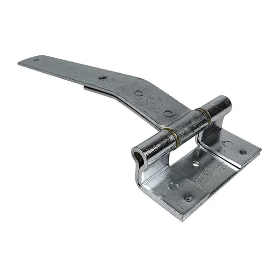 Zinc plated rear door hinge for trucks and trailers, available in multiple sizes and offsets, sold individually.