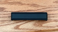 Oil rubbed bronze drawer pull with a rope edge design, sold individually for cabinets and furniture.