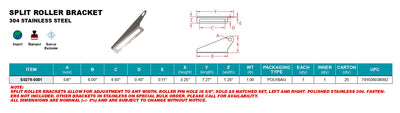 Boat Trailer Parts - Stainless Steel Split Roller Bracket