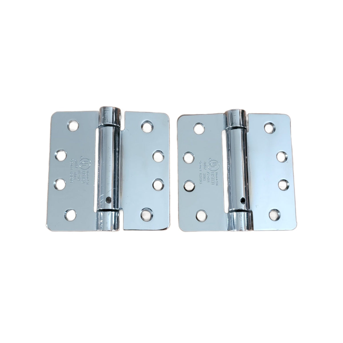4" X 4" Spring Hinges With 1/4" Radius Corners - Template (Arch) Hole Pattern - Multiple Finishes Available - 2 Pack