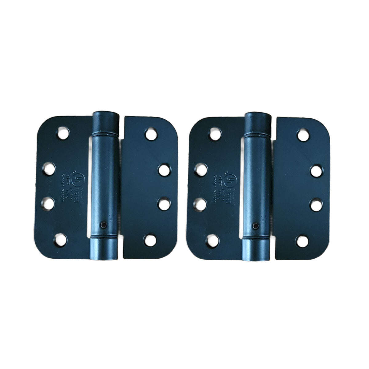 Spring Loaded Hinges - Residential - 4" With 5/8" Radius Corner - Template (Arch) Hole Pattern - Multiple Finishes - 2 Pack
