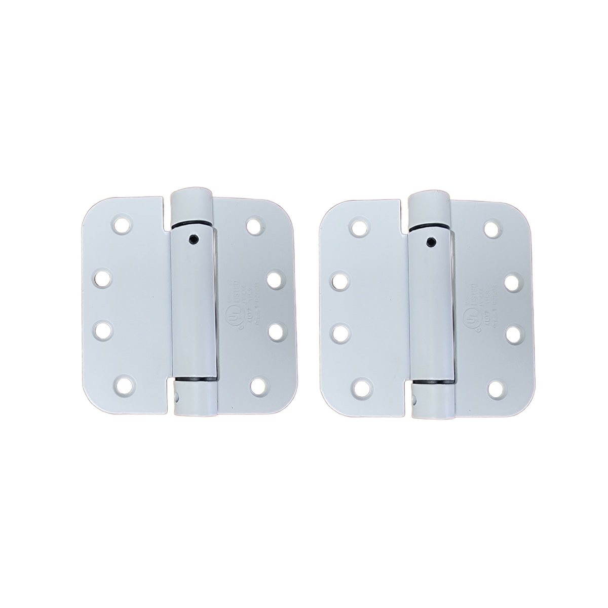 Spring Loaded Hinges - Residential - 4" With 5/8" Radius Corner - Template (Arch) Hole Pattern - Multiple Finishes - 2 Pack