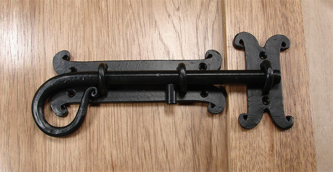 Spanish Style Slide Bolt  - Black Powder Coat finish