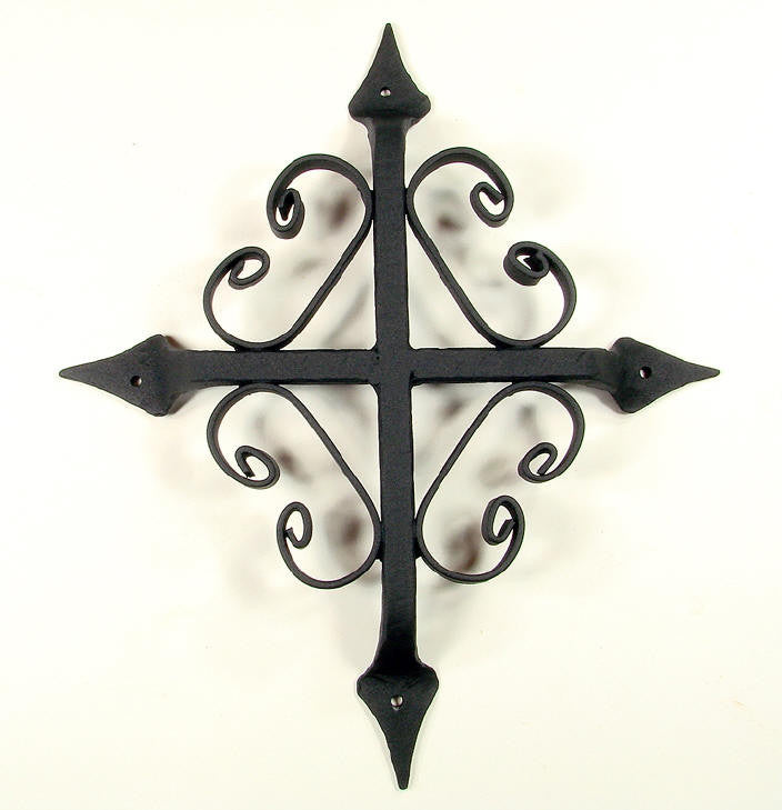 St. Augustine door and gate grille in black powder coat finish, measuring 10x12 inches, sold individually.