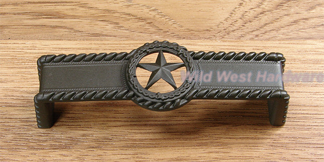 Star drawer pull featuring a decorative rope edge design, sold individually for cabinets and furniture.