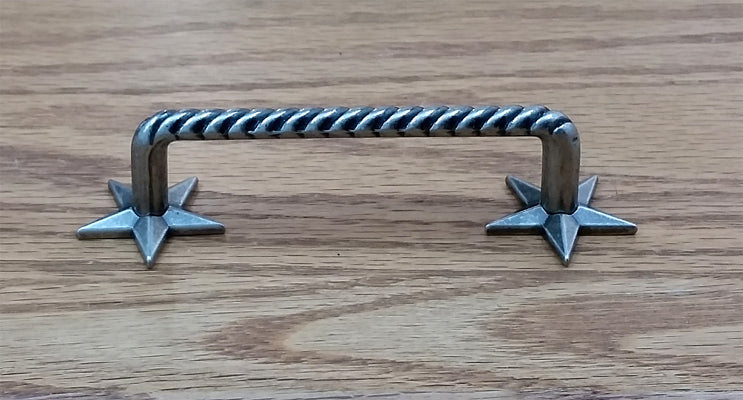 2 Star Drawer Pull-Old Silver finish