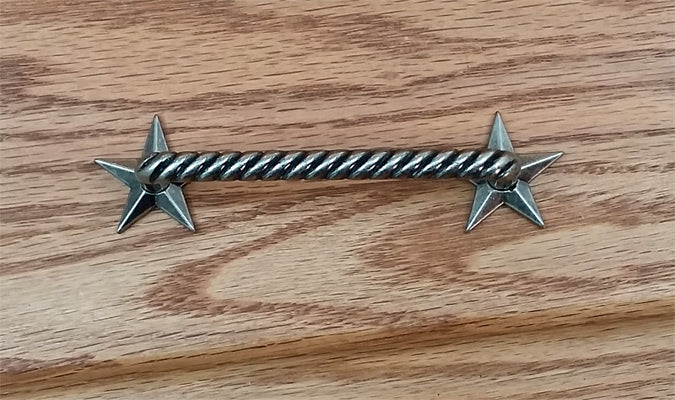2 Star Drawer Pull-Old Silver finish
