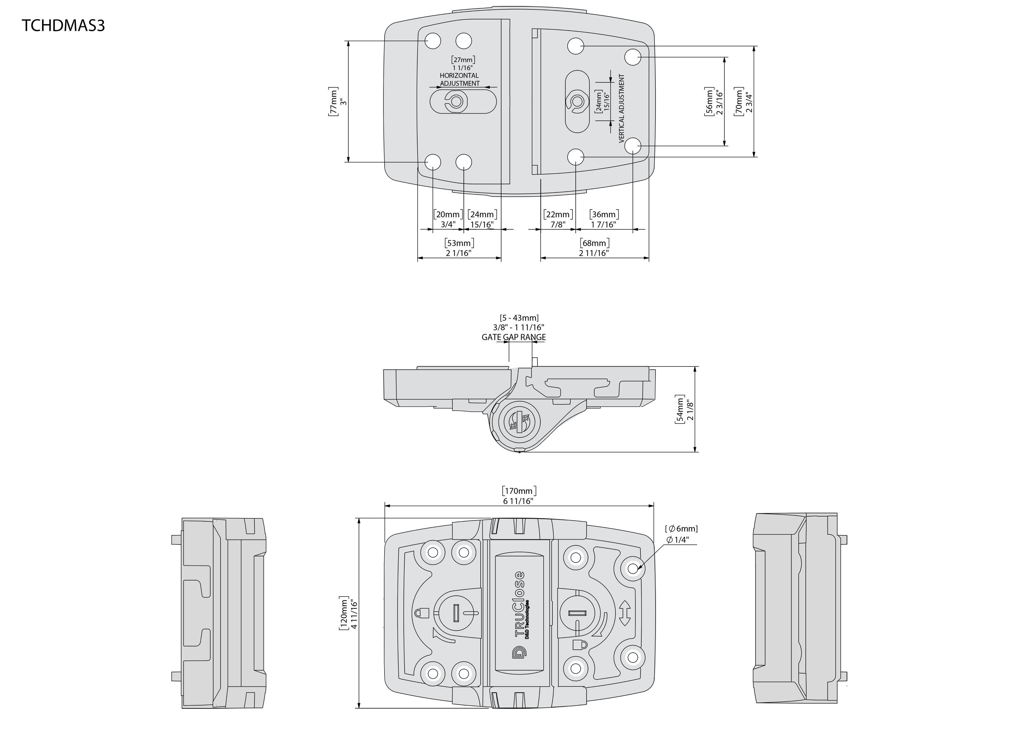 TruClose® MULTI-ADJUST™ Heavy Duty Series 3 for Wood