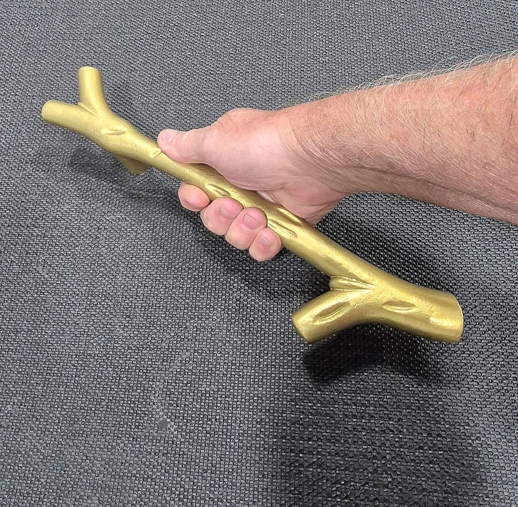 Tree branch handle pull for barn doors, 13-1/2 inches, available in multiple finishes, sold individually.