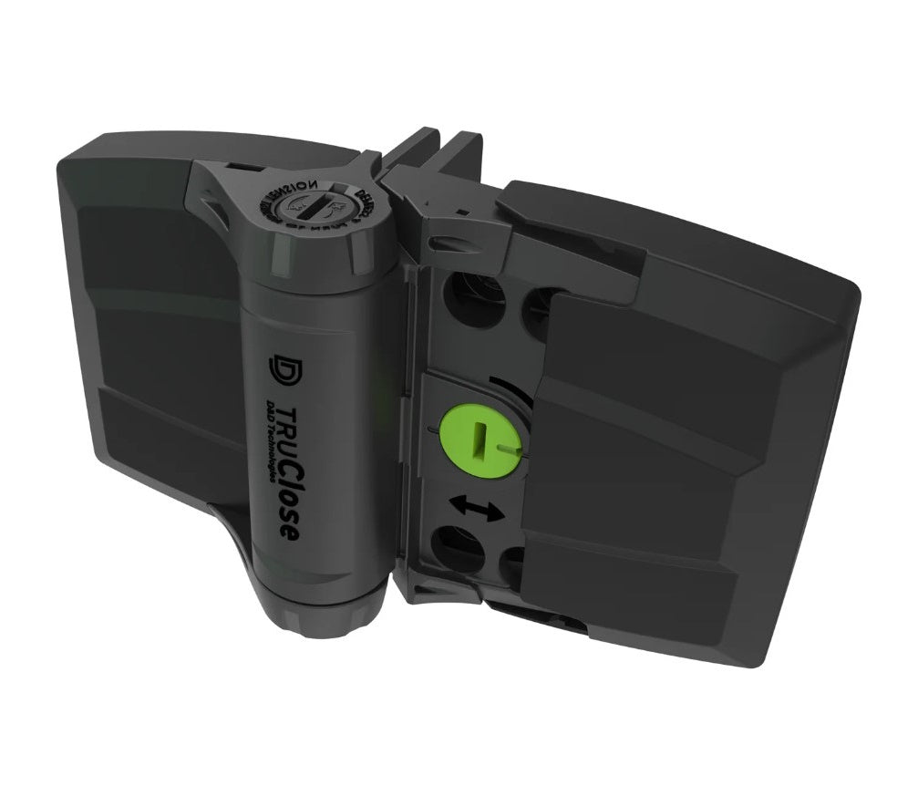 TruClose Multi-Adjustable Gate Spring Hinges - Heavy Duty - For Gate Gap (5/8" - 1-11/16") - Black Finish - For Vinyl or Composite Gates - 2 Pack