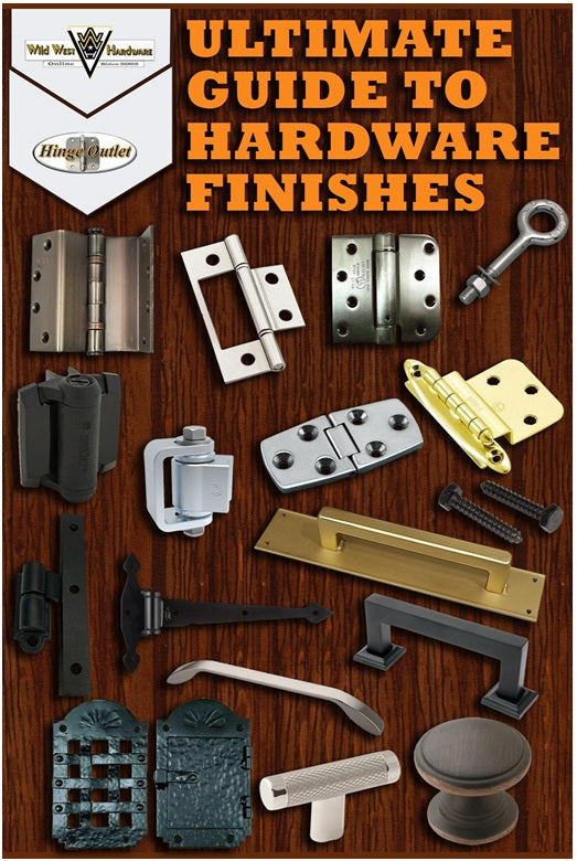 eBook cover featuring various hardware finishes, including hinges and handles, with a wooden background.