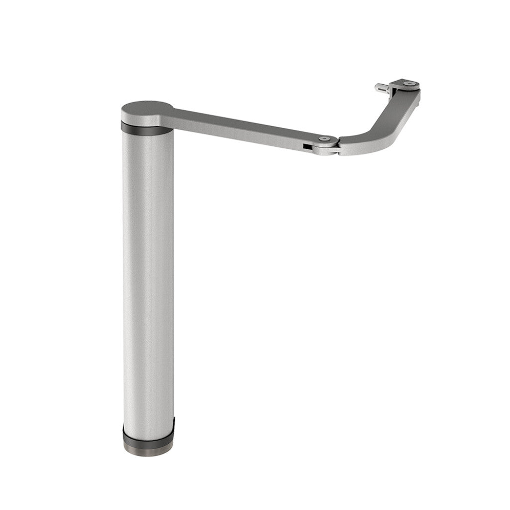 Motorized gate closer for pedestrian swing gates, supports gates up to 5 feet and 440 lbs, available in multiple arm types.