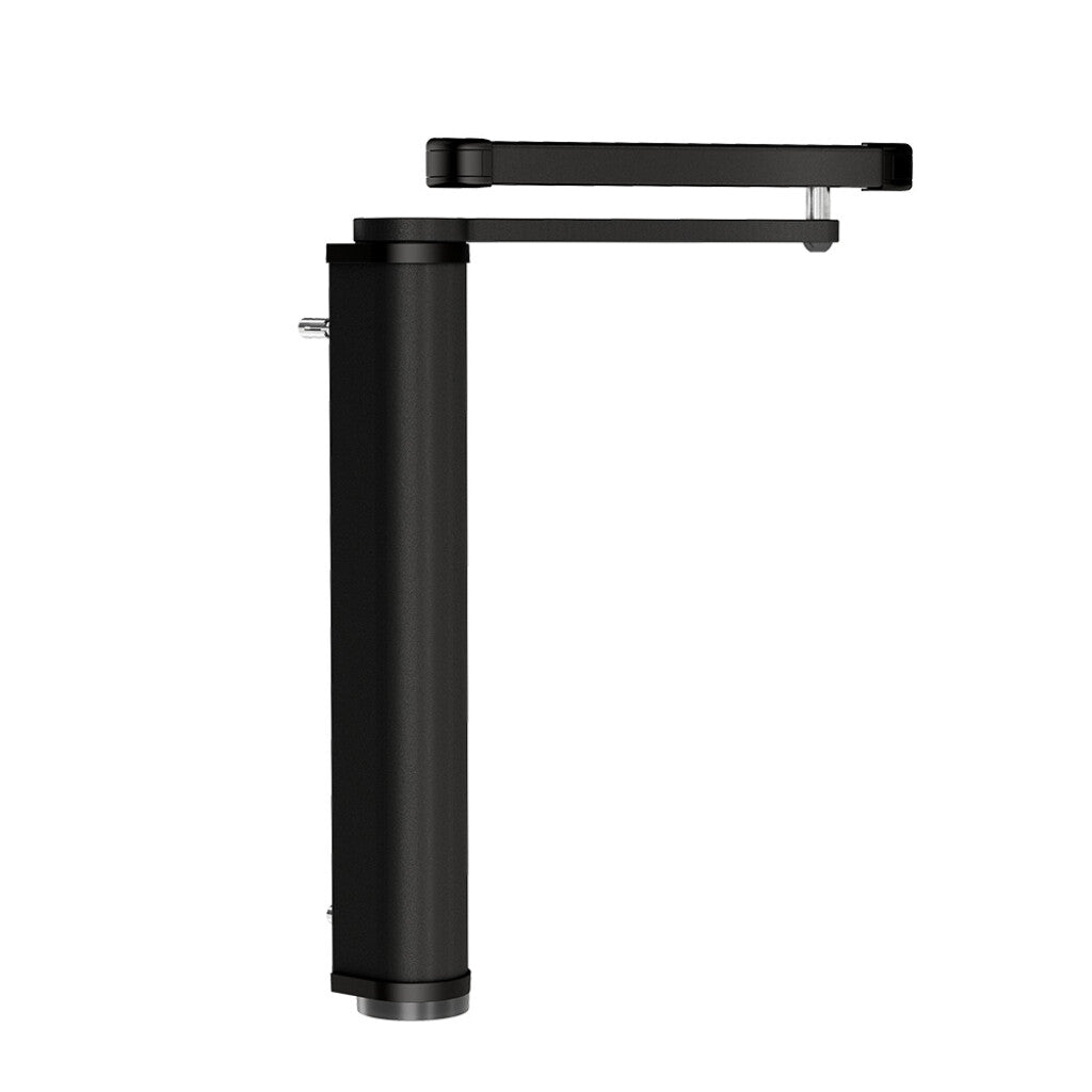 Motorized gate closer for pedestrian swing gates, supports gates up to 5 feet and 440 lbs, available in multiple arm types.