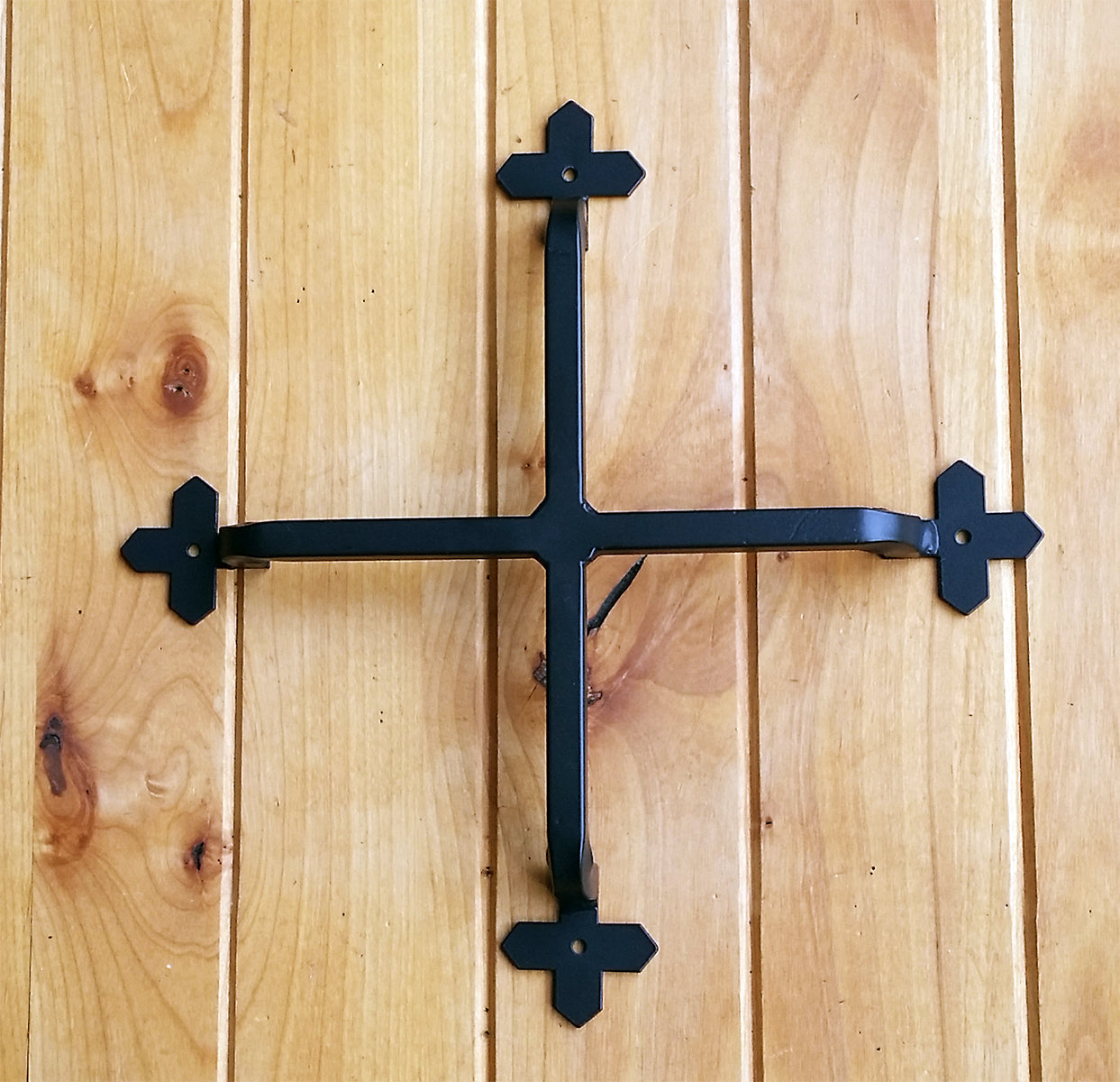 Wrought iron decorative door and gate grille in matte black finish, available in multiple sizes, sold individually.