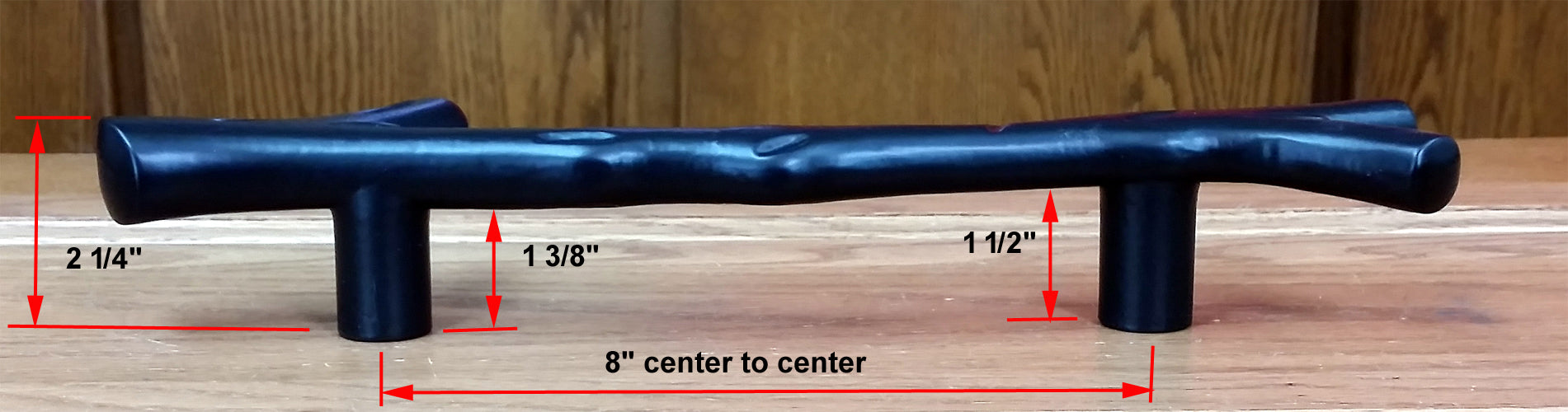 Tree branch handle pull, 13-1/2 inches, ideal for barn doors, available in multiple finishes, sold individually.