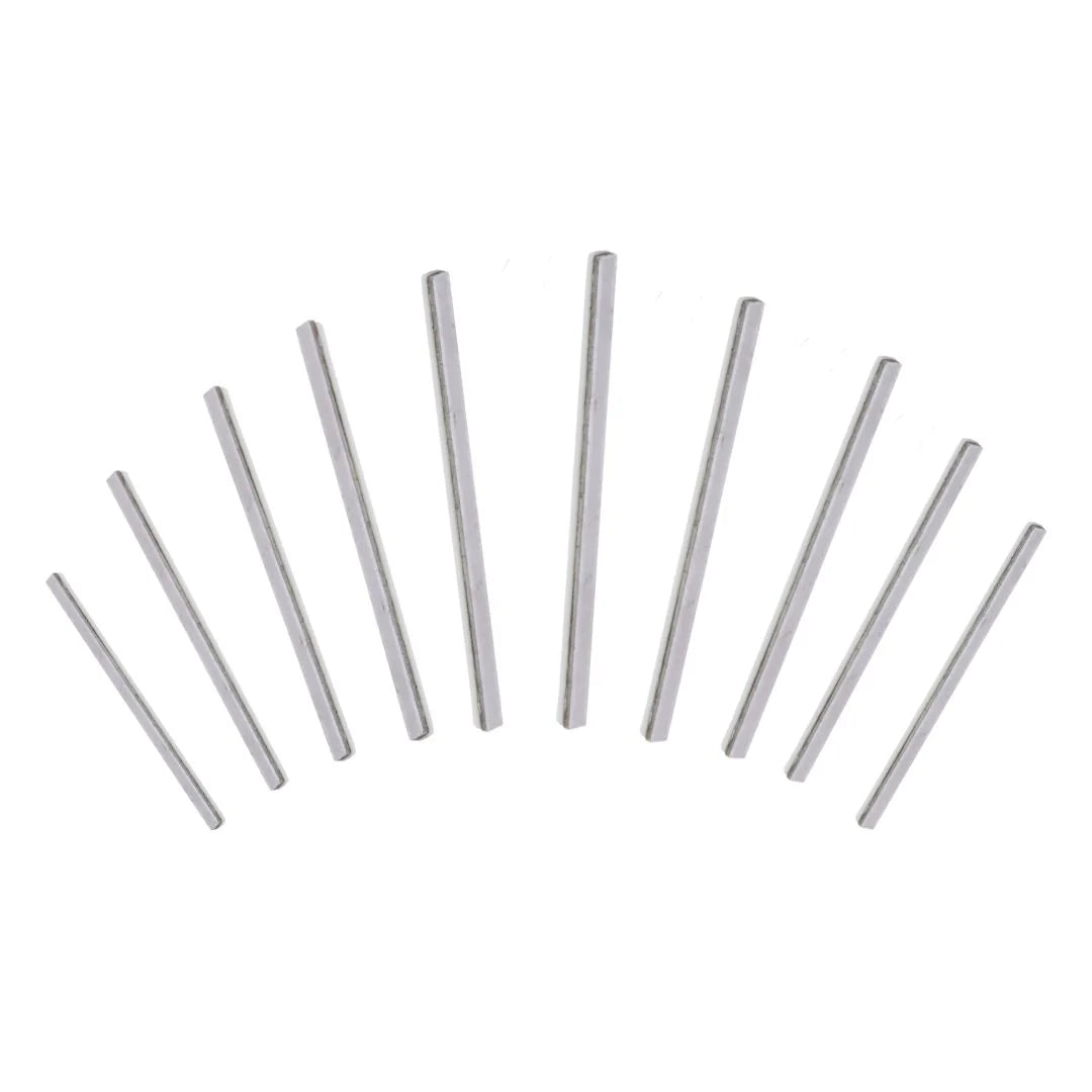 Stainless steel metal door shims in a pack of 10, designed for leveling and stabilizing doors.