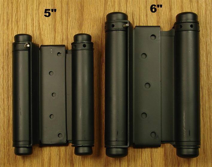 Double Action Spring Hinges - Clearance  Double Acting Spring Hinges - Adjustable - Matte Black - 2 Inches To 6 Inches
